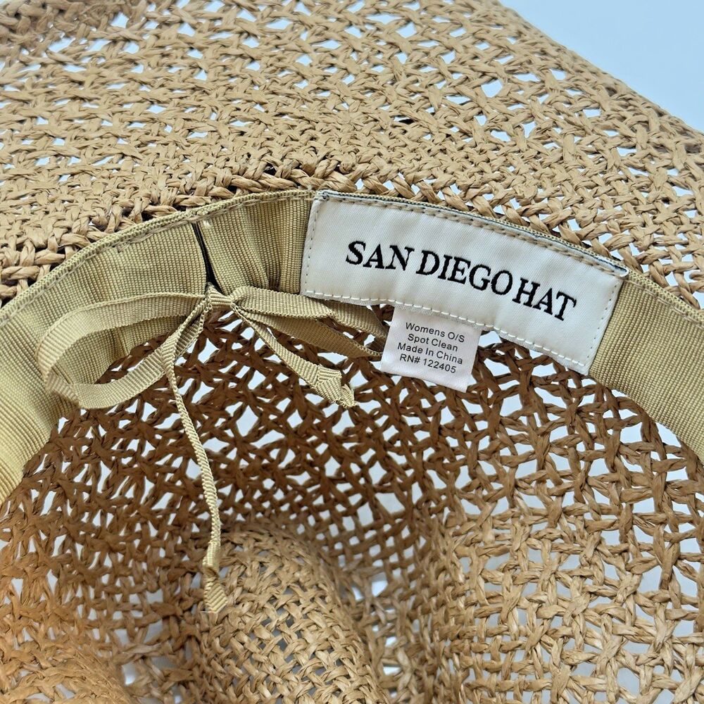 San Diego Hat Company Straw Cowboy Hat Turquoise Conchos Hat Band Wide Brim OSFM - Picture 10 of 10